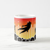 Silhouette de fête de danse urbaine avec haut-parl