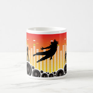 Mug Silhouette de fête de danse urbaine avec haut-parl