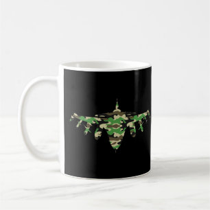 Mug Silhouette de l'avion de camouflage Military Jet