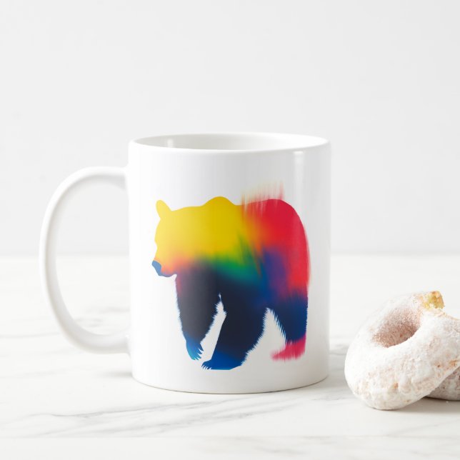 Mug Silhouette de l'ours de peinture au Spray minimali (Avec donut)