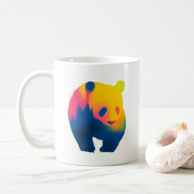 Mug Silhouette de peinture de peinture de Spray minima (Avec donut)