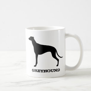 Mug Silhouette de race de chien gris personnalisée