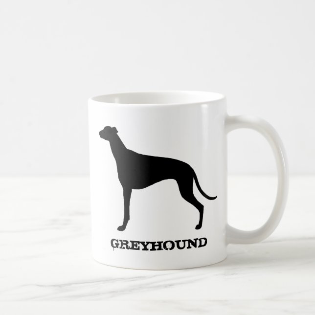 Mug Silhouette de race de chien gris personnalisée (Droite)