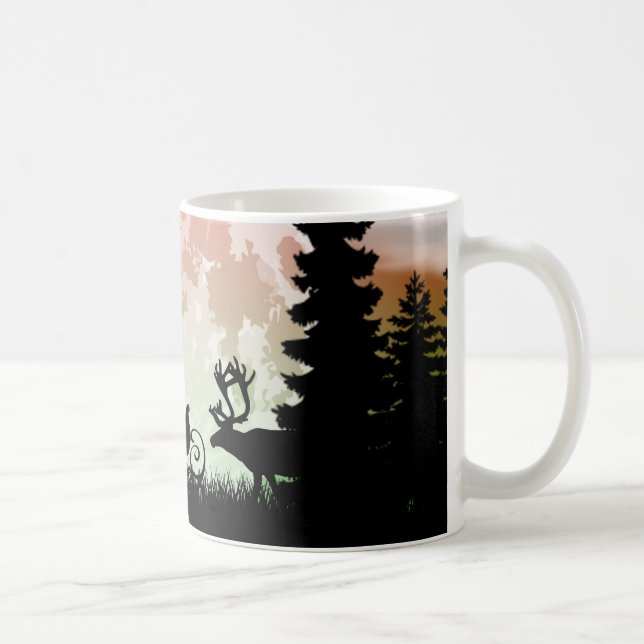 Mug Silhouette de rennes et de scories (Droite)