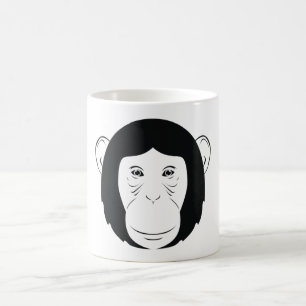 Mug Silhouette de visage de chimpanzé