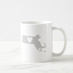 Mug Silhouette d'état du Massachusetts du Coeur