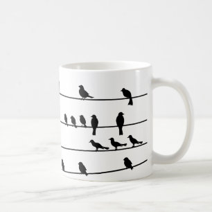 Mug Silhouette d'oiseaux sur fils