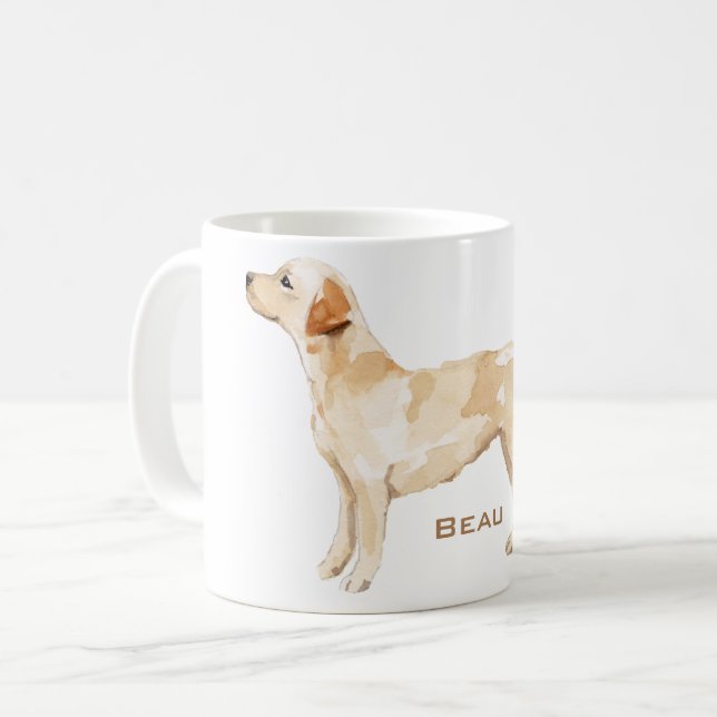 Mug Silhouette du laboratoire jaune personnalisé (Devant gauche)