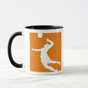 Mug Silhouette d'un homme jouant au volleyball