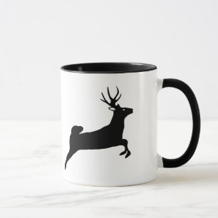 Mug Silhouette noir renne blanc