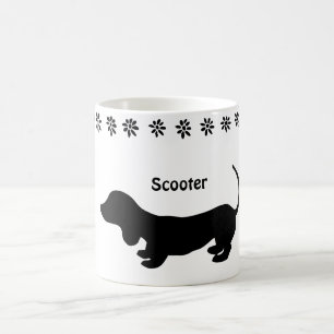 Mug Silhouette noire et blanche Musique de chiot