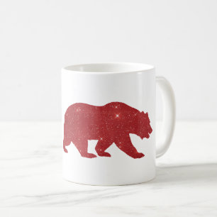Mug silhouette rouge d'ours