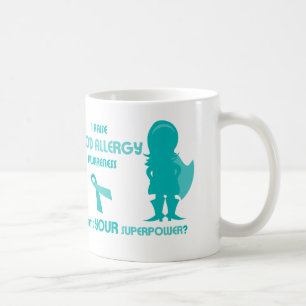 Mug Silhouette turquoise de conscience d'allergie