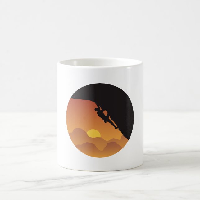 Mug Silhouette Vecteur Design Plat Escalade (Centre)
