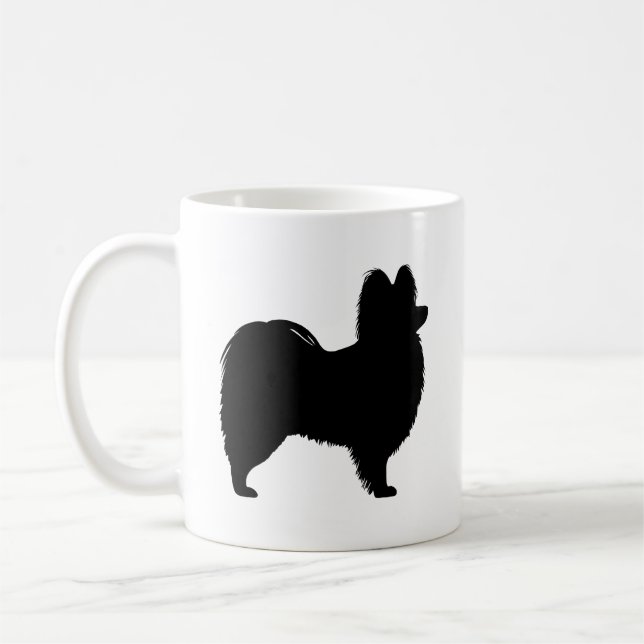 Mug Silhouettes de race de chien Papillon (Gauche)
