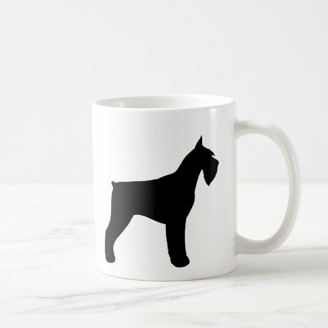 Mug Silhouettes du géant noir Schnauzer Amoureux des c (Droite)