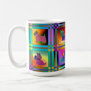 Mug Silhouettes Terrier dans un Motif de tableau de bo