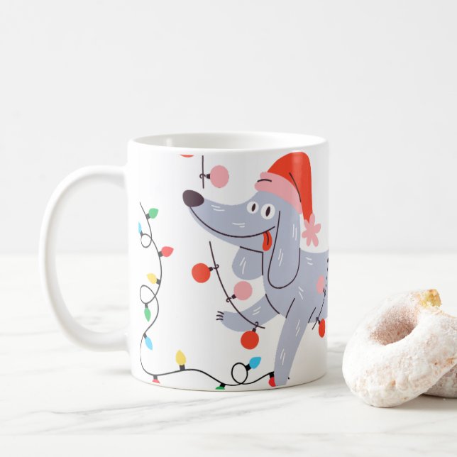 Mug Silly Christmas Pup (Avec donut)