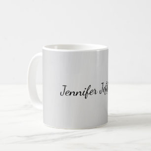 Mug Silver Grey écriture moderne Votre nom
