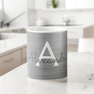 Mug Silver Metallic Monogram
