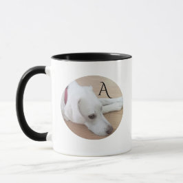 Mug Simple adorable Chien blanc initial simple
