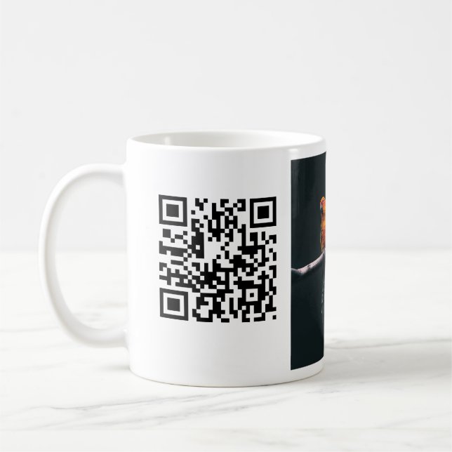 Mug Simple animal name details QR code add text photo (Gauche)