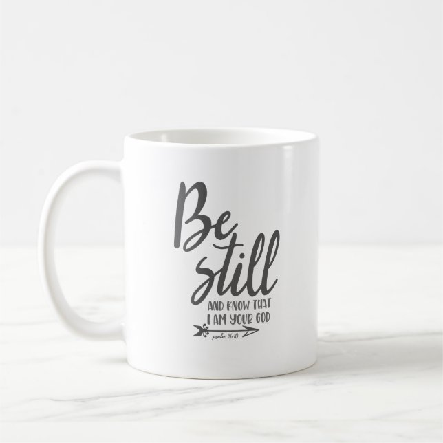 Mug Simple Bible Chrétienne Verse Be Still Psalm 16 Mu (Gauche)