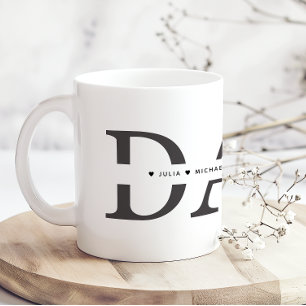 Mug Simple Blanc Noir Papa Ajouter Noms