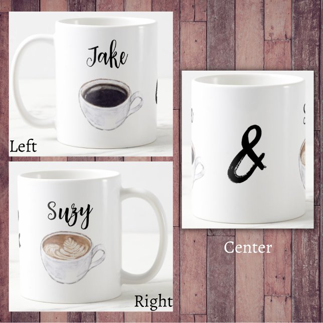Mug Simple Calligraphie Couple Louveur de café (Créateur téléchargé)