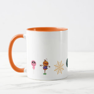 Mug Simple Citrouille d'Halloween face fantôme flippan