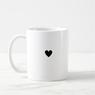 Mug Simple Coeur Noir Blanc Moderne Minimaliste Chic