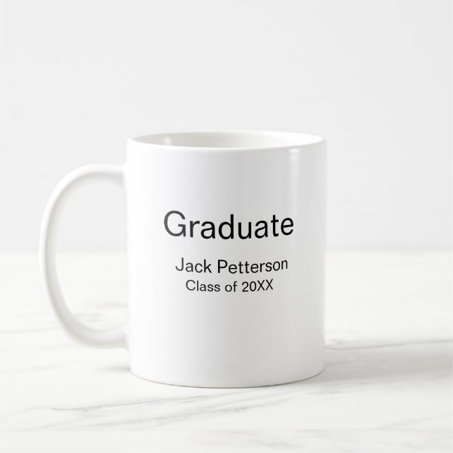 Mug simple diplôme minimal ajouter nom classe moderne (Gauche)