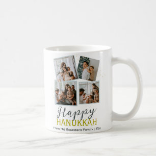 Mug Simple Élégant Bleu Joyeux Hanukkah photomontage
