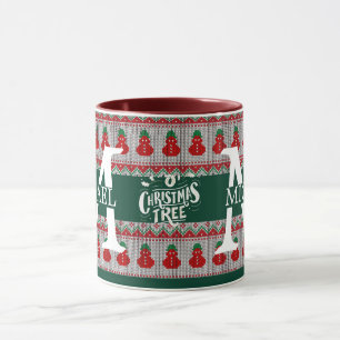Mug Simple Élégant Monogramme Moderne Noël vacances