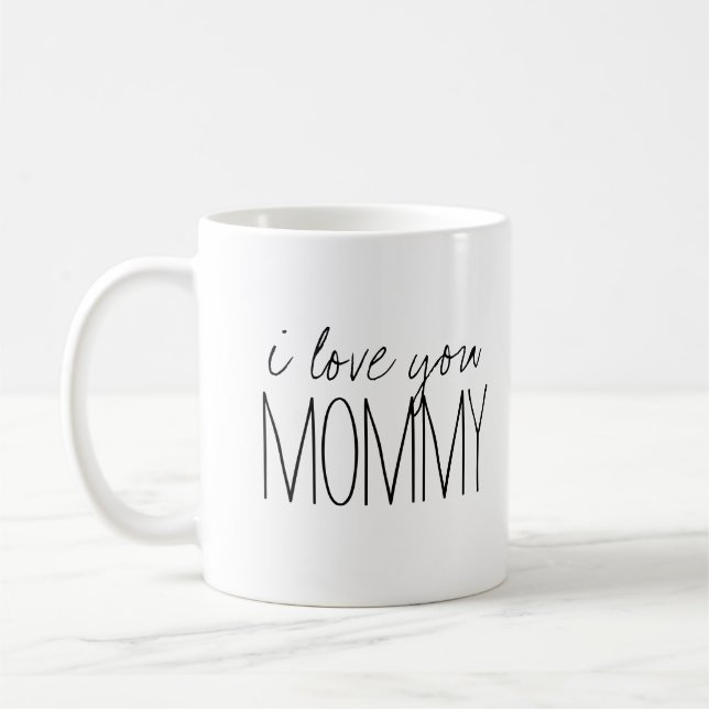 Mug Simple et sucré Personnalisé Je t'aime maman (Gauche)