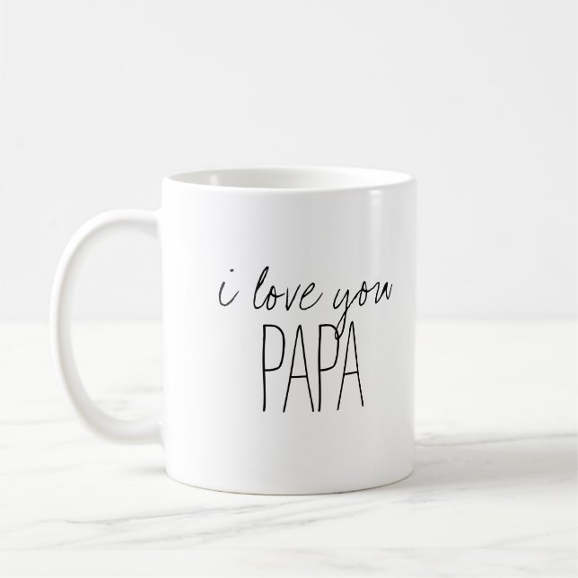 Mug Simple et sucré Personnalisé Je t'aime Papa (Gauche)