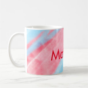 Mug simple initial letter mongram add your name red b