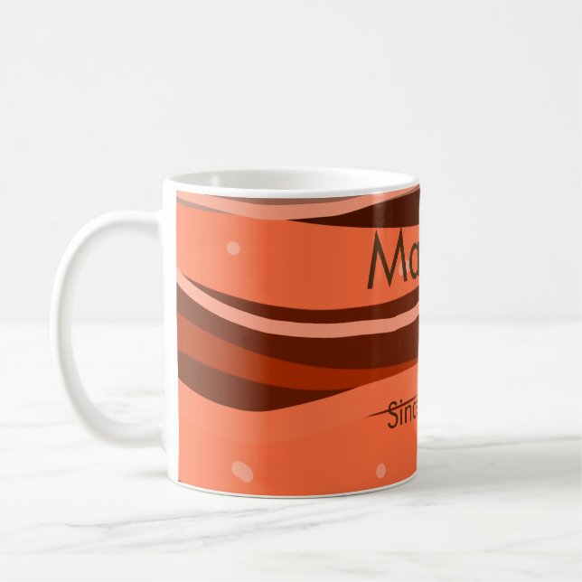 Mug simple lettre initiale monogramme ajouter nom art  (Gauche)