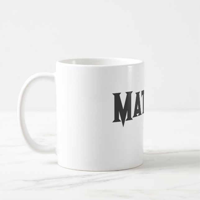 Mug simple lettre initiale monogramme ajouter votre no (Gauche)