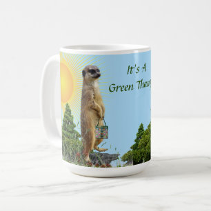 Mug Simple matin 'GreenThang' Meerkat Animal