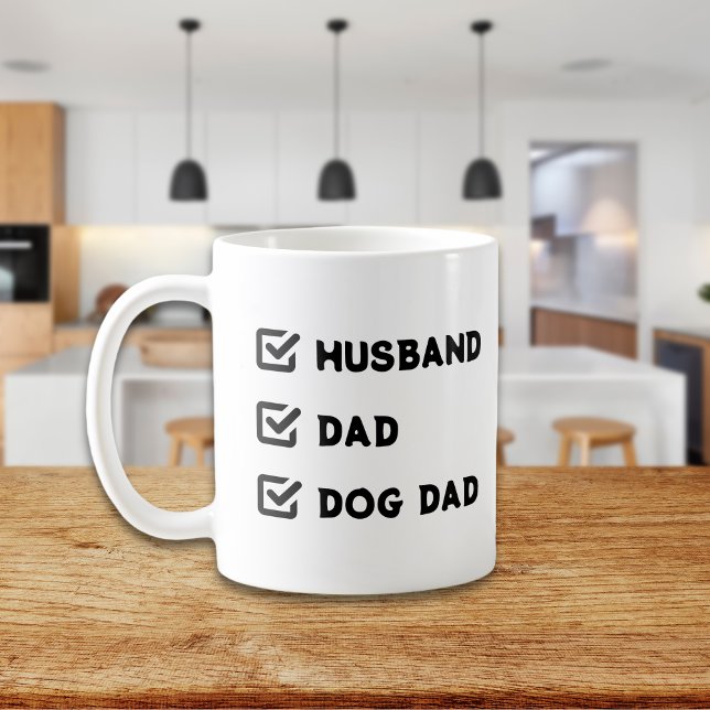 Mug Simple Mignonne Case à cocher Mari, Papa, Chien pa (Simple Cute Checkbox Husband, Dad, Dog dad Coffee Mug)