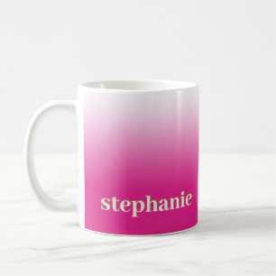 Mug Simple Minimal Personnalisé Ombre Magenta Hot Pink