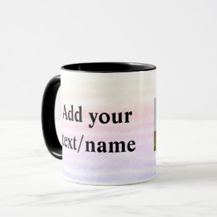 Mug simple minimum ajouter votre nom photo aquarelle c