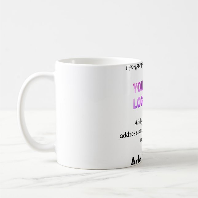 Mug Simple minimum q r code ajouter logo code d'analys (Gauche)