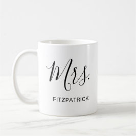 Mug Simple Mme Nom de famille Nouveau mariée Mariage