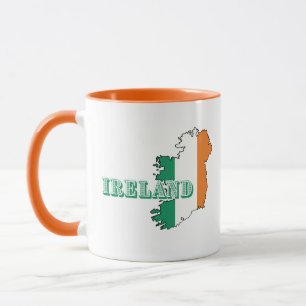Mug Simple Moderne irlande irlandaise Carte Art Drapea