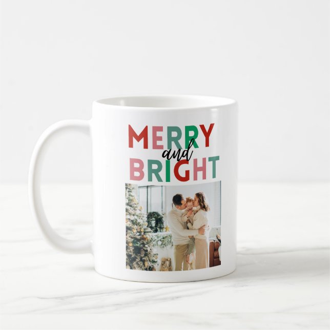 Mug Simple moderne Joyeux et brillant couleur une phot (Gauche)