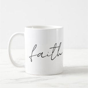Mug Simple Noir Blanc Main Écrite Faith Art