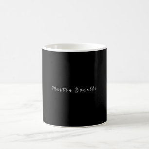 Mug Simple Noir Noir Blanc tendance Script de calligra