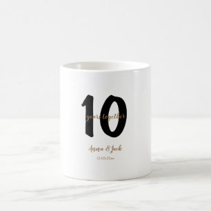 Mug simple personnalisé 10 ans nom date